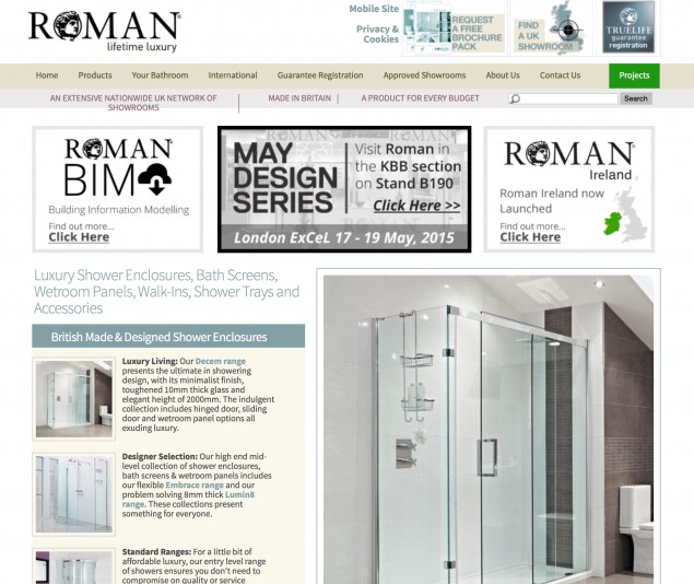 Roman’s previous website homepage