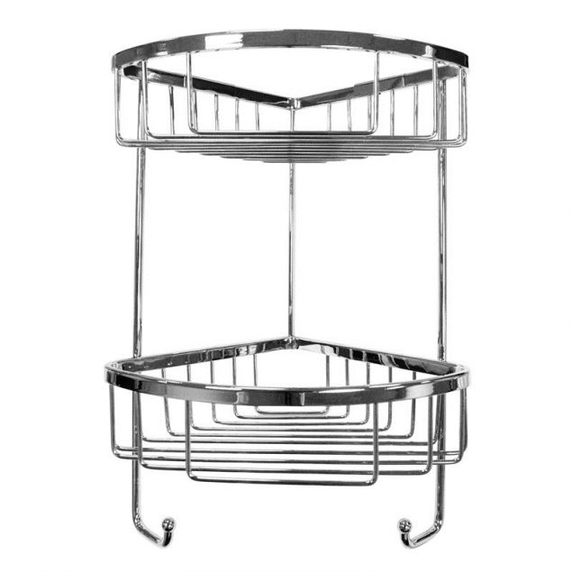 Double Corner Chrome Shower Basket