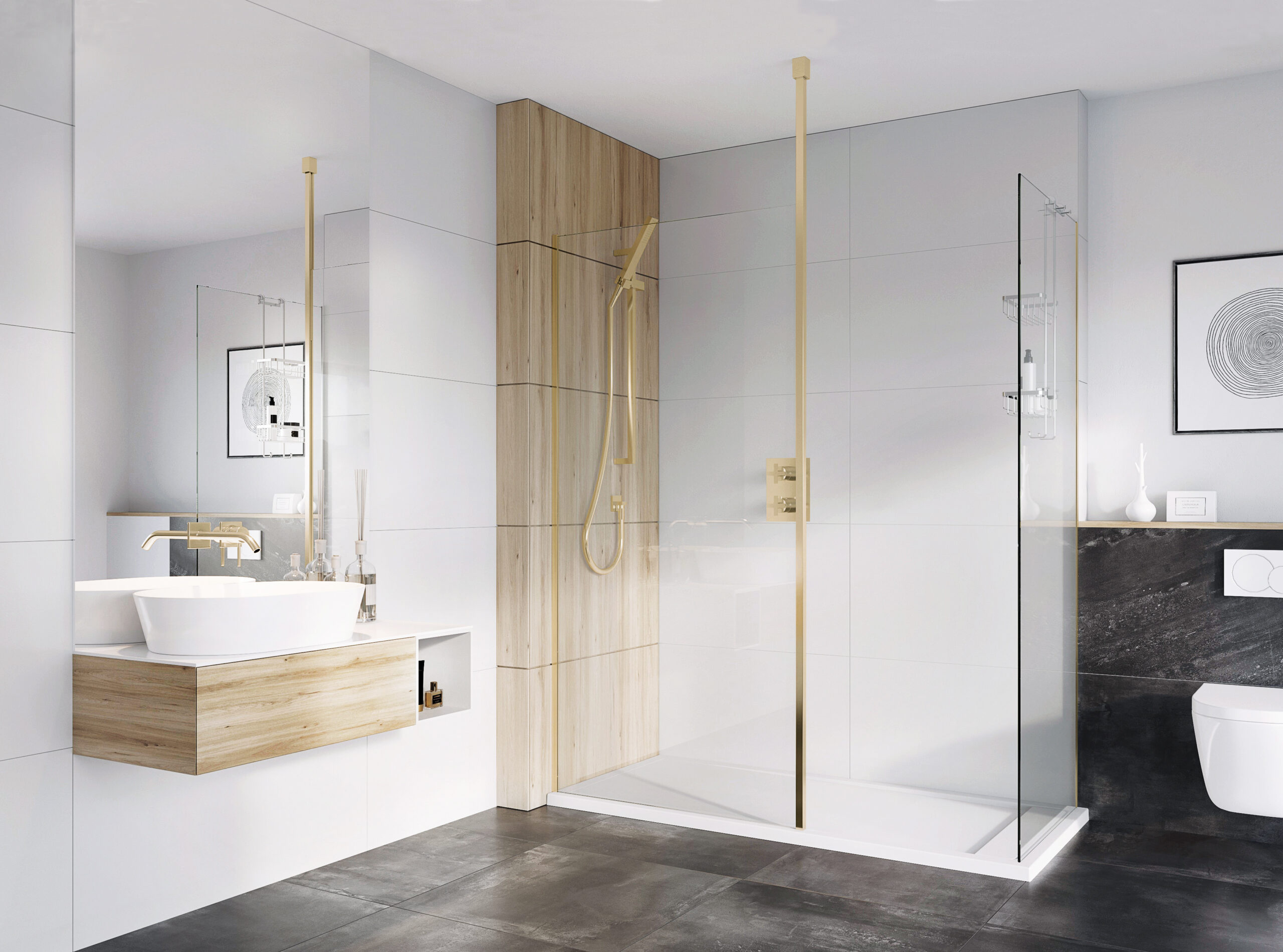 Select Wetrooms in Brushed Brass and Brushed Nickel